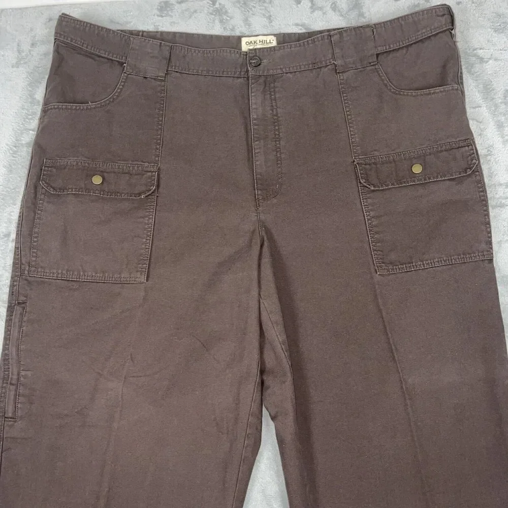 Oak Hill Heritage Collection Men's Work‎ Pants Size 50x30 Brown Cargo Utility